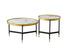 IF-2625 Coffee Table Set, 2Pc, Nested, Sintered Stone Pandora Marble Top, Black and Gold Steel Base