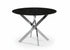 T-1446 Dining Table, 44" Round Black Marble Glass Top, Chrome Frame