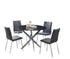 T-1446 | C-1762 - 5Pc Dining Set, Black Marble Glass Table