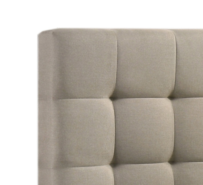 IF-5786 Lift Bed, Warm Ivory Fabric, Enclosed Storage, Modern Channel-Tufted Headboard and Frame