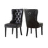 C-1150 Dining Chair, Black, Faux Leather, Decorative Ring, (Set of 2)