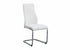 C-1575 Dining Chair, White, Faux Leather, Chrome C-Shape Frame, Elegant Diamond Stitching,  Set of 2 Chairs