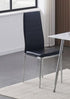 Dining Chair -  Black Faux Leather with Chrome Legs  C-5083