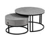 IF-2668 Coffee Table Set, 2Pc, Nested, Armani Grey Stone Top, Black Steel Base
