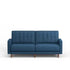 "CYRIS" Klick Klack, 81" Wide, Navy Blue Fabric, Split Back, Button Tufting