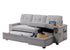 "CHASE" Sectional Sofa, Light Grey, 83" Wide, Pullout Bed, Storage Compartments in Armrests and Chaise, Reversible, USB Charging