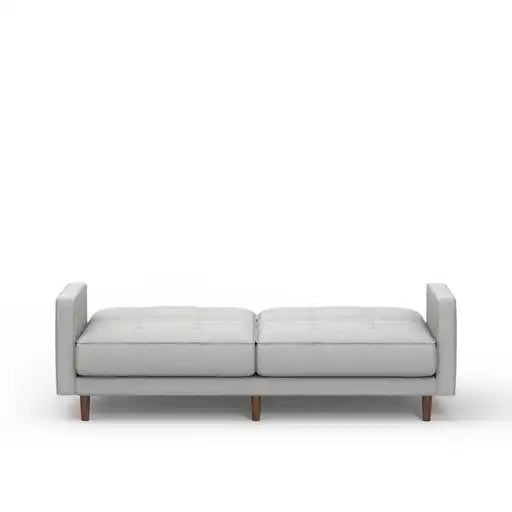 "CYRIS" Klick Klack, 81" Wide, Futon, Light Grey Fabric, Split Back, Button Tufting