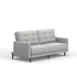 "CYRIS" Klick Klack, 81" Wide, Futon, Light Grey Fabric, Split Back, Button Tufting