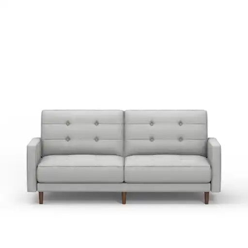 "CYRIS" Klick Klack, 81" Wide, Futon, Light Grey Fabric, Split Back, Button Tufting