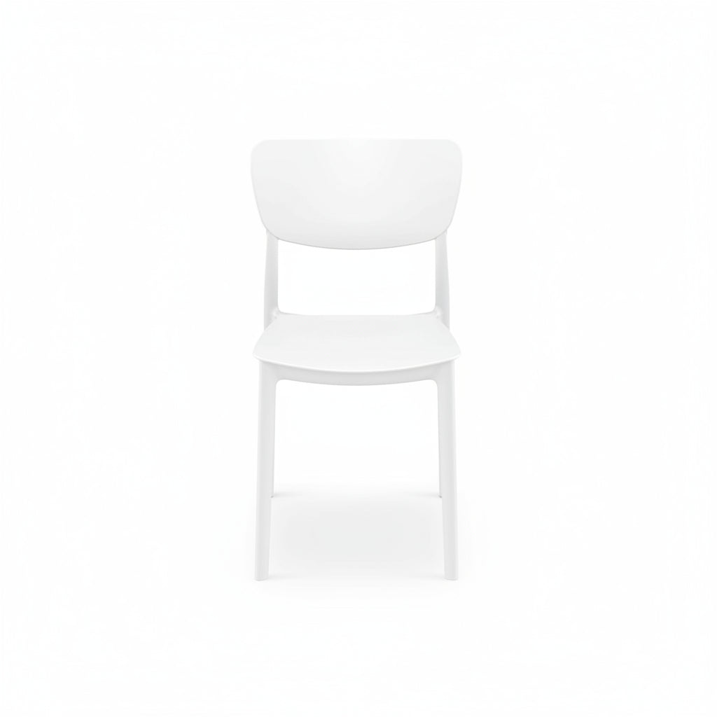 JL-0612 Chair, Outdoor, Stackable, Molded Plastic, White