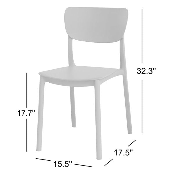 JL-0612 Chair, Outdoor, Stackable, Molded Plastic, White