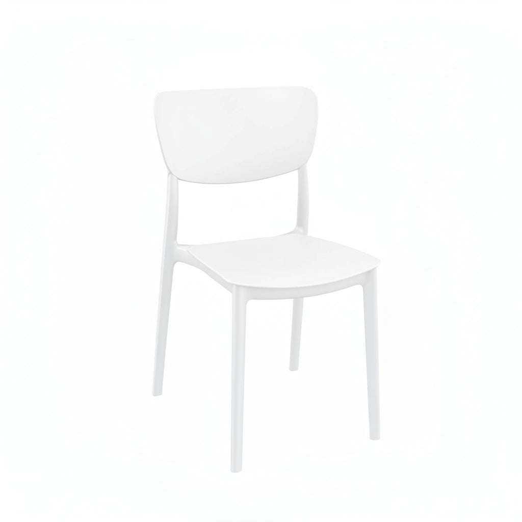JL-0612 Chair, Outdoor, Stackable, Molded Plastic, White