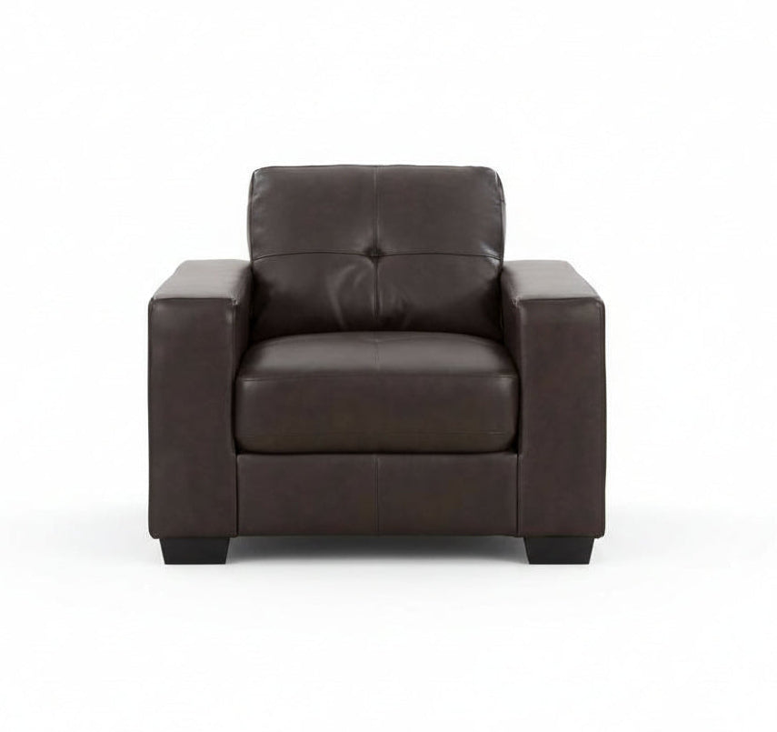 MZ-LISA Armchair, Dark Brown, Faux Leather