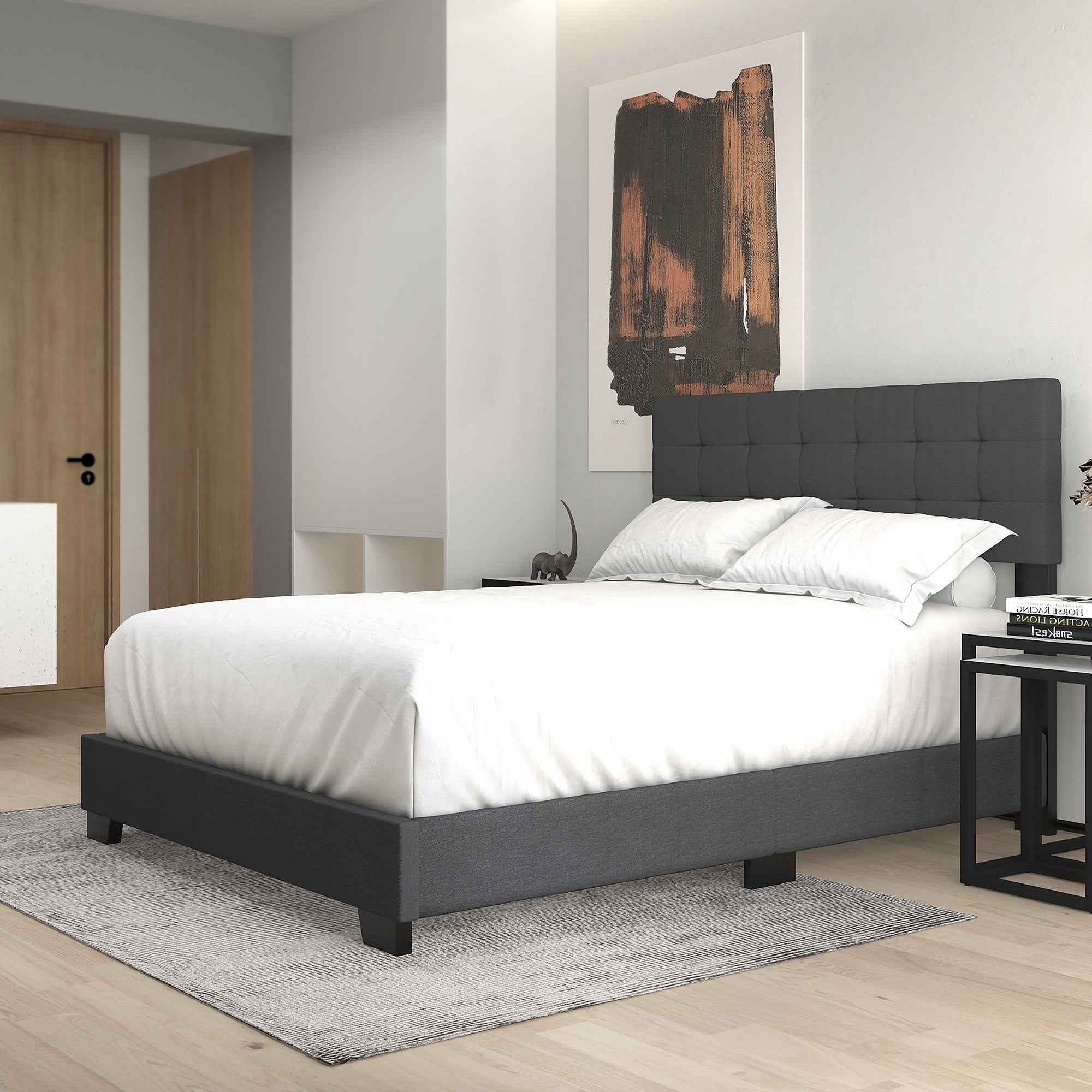 EXTON-60'' BED-CHARCOAL