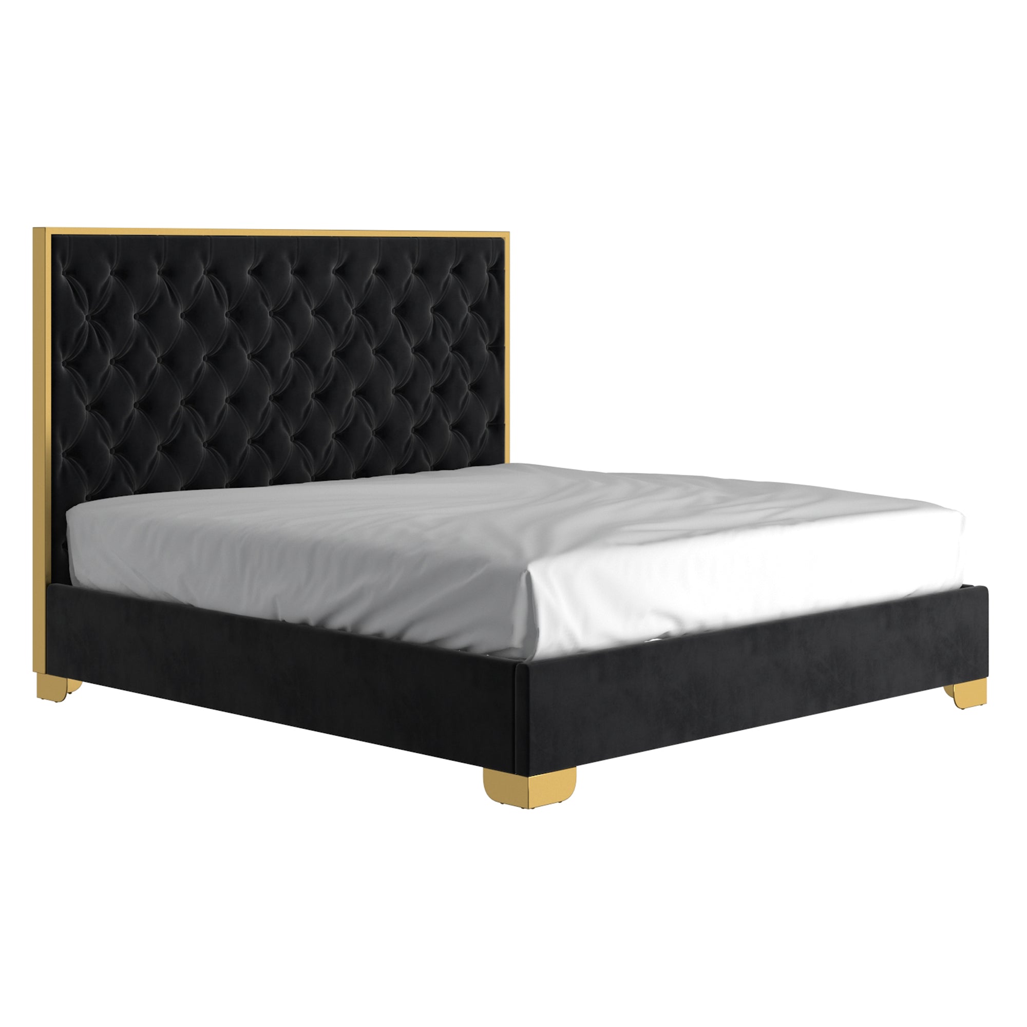 LUCILLE-78'' BED-BLACK/GOLD