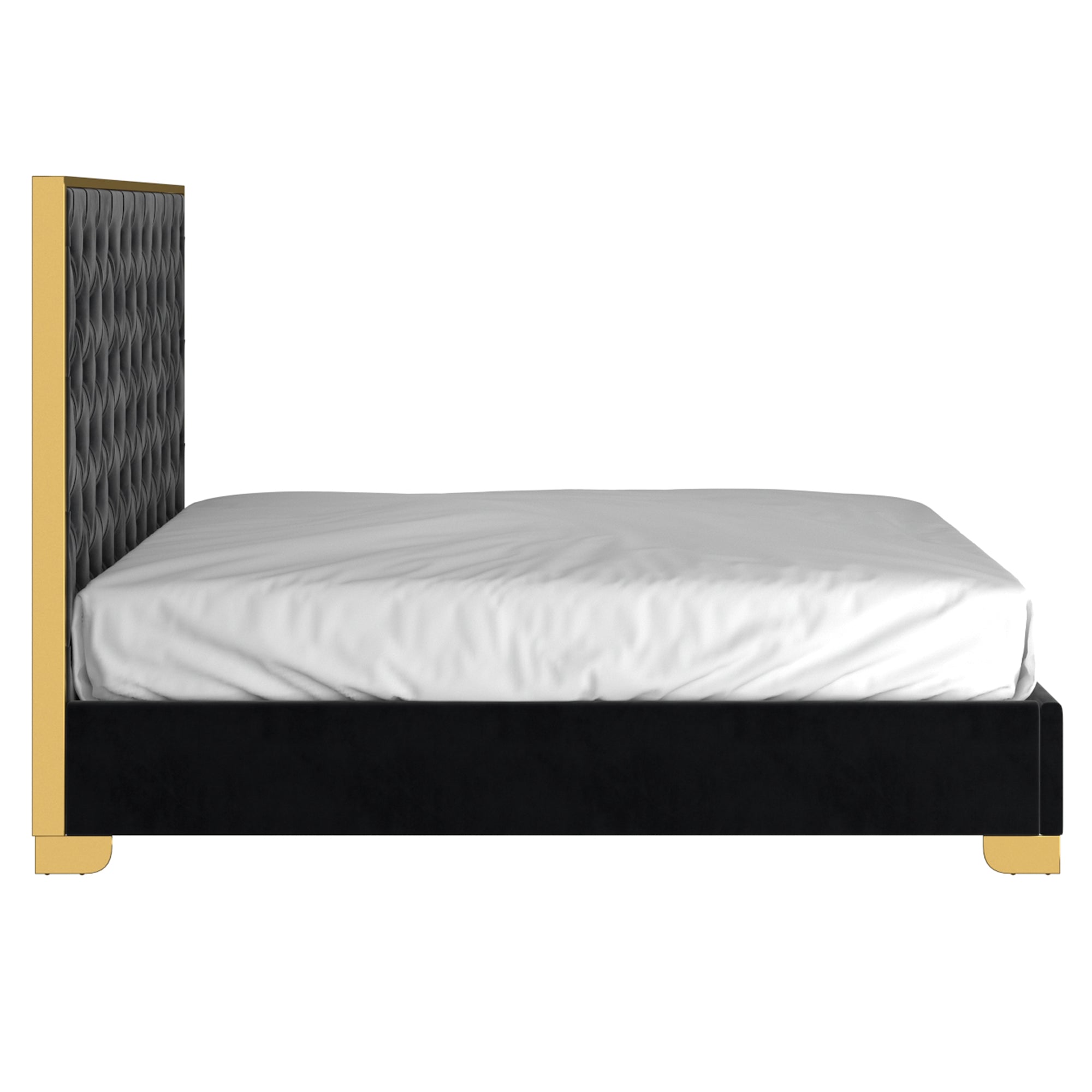 LUCILLE-78'' BED-BLACK/GOLD