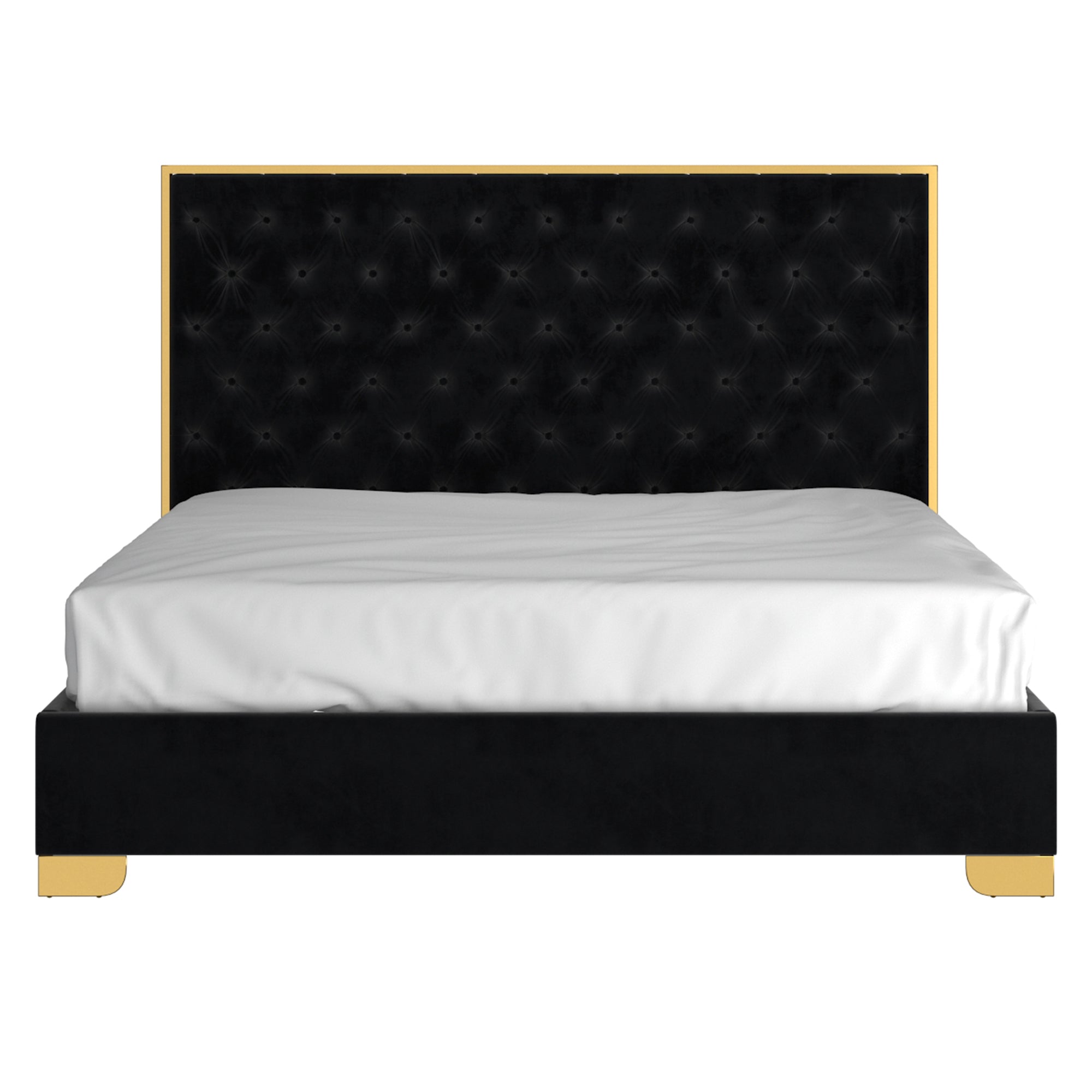 LUCILLE-78'' BED-BLACK/GOLD