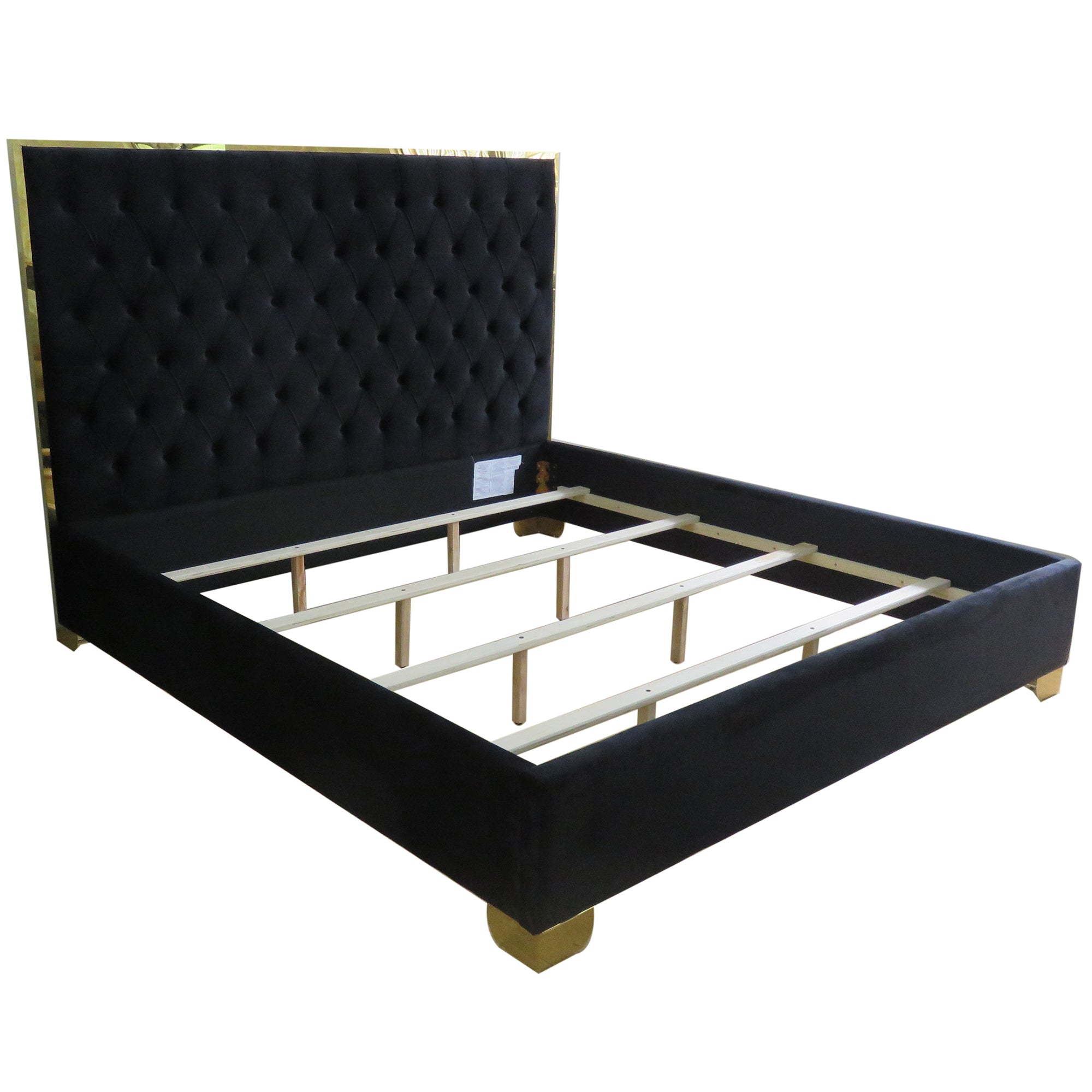 LUCILLE-78'' BED-BLACK/GOLD