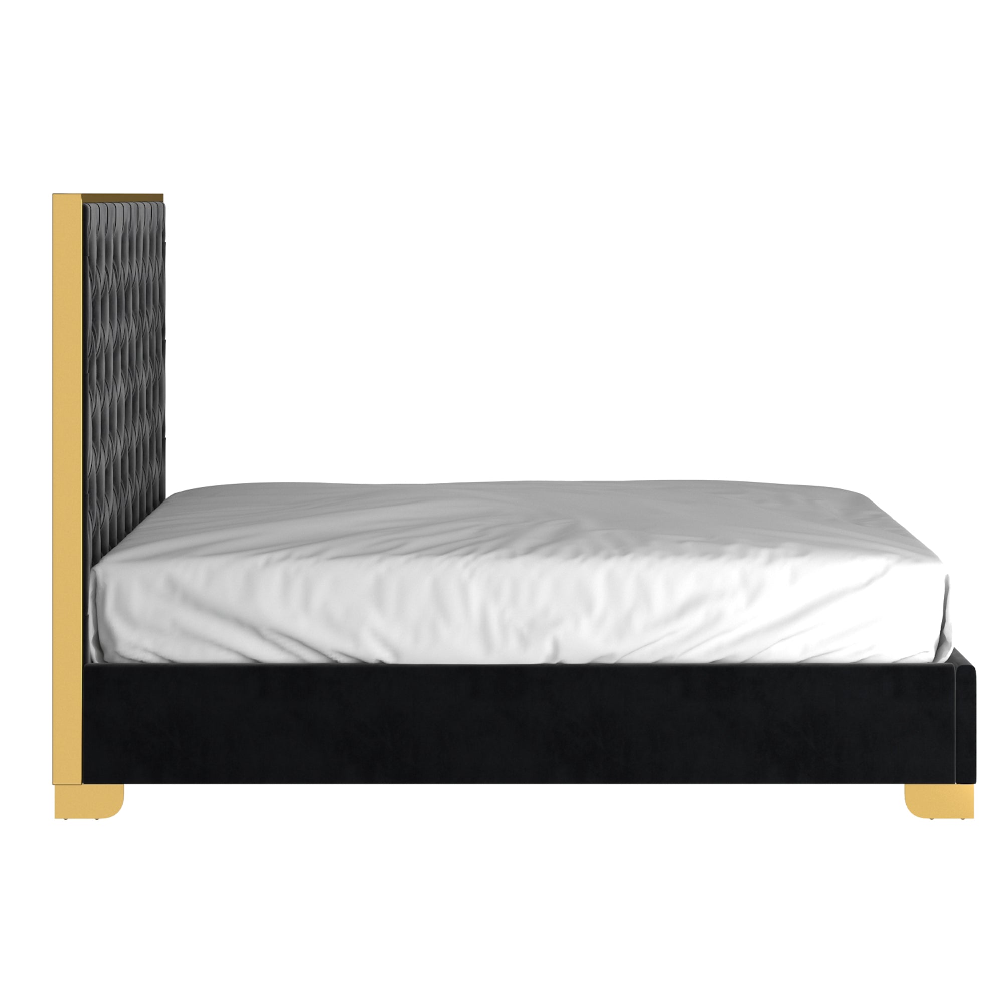 LUCILLE-60'' BED-BLACK/GOLD