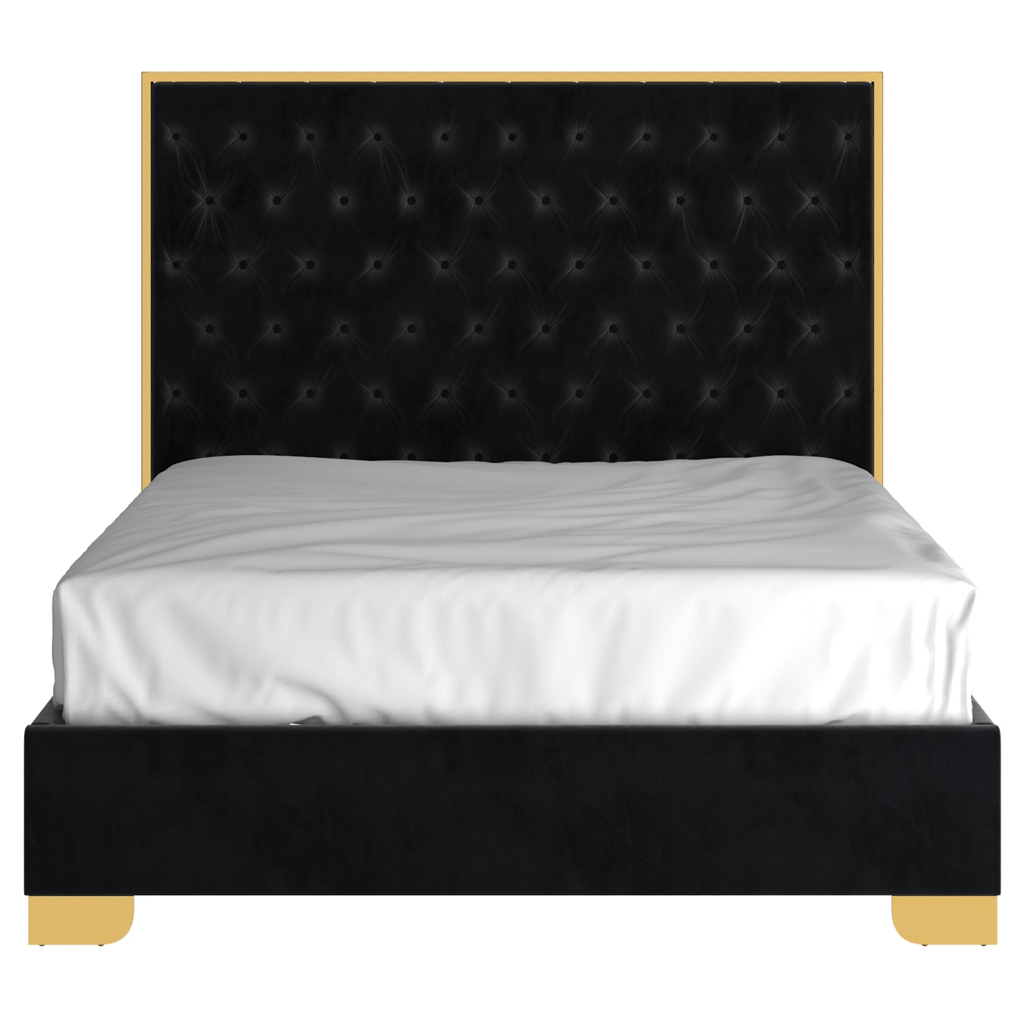 LUCILLE-60'' BED-BLACK/GOLD