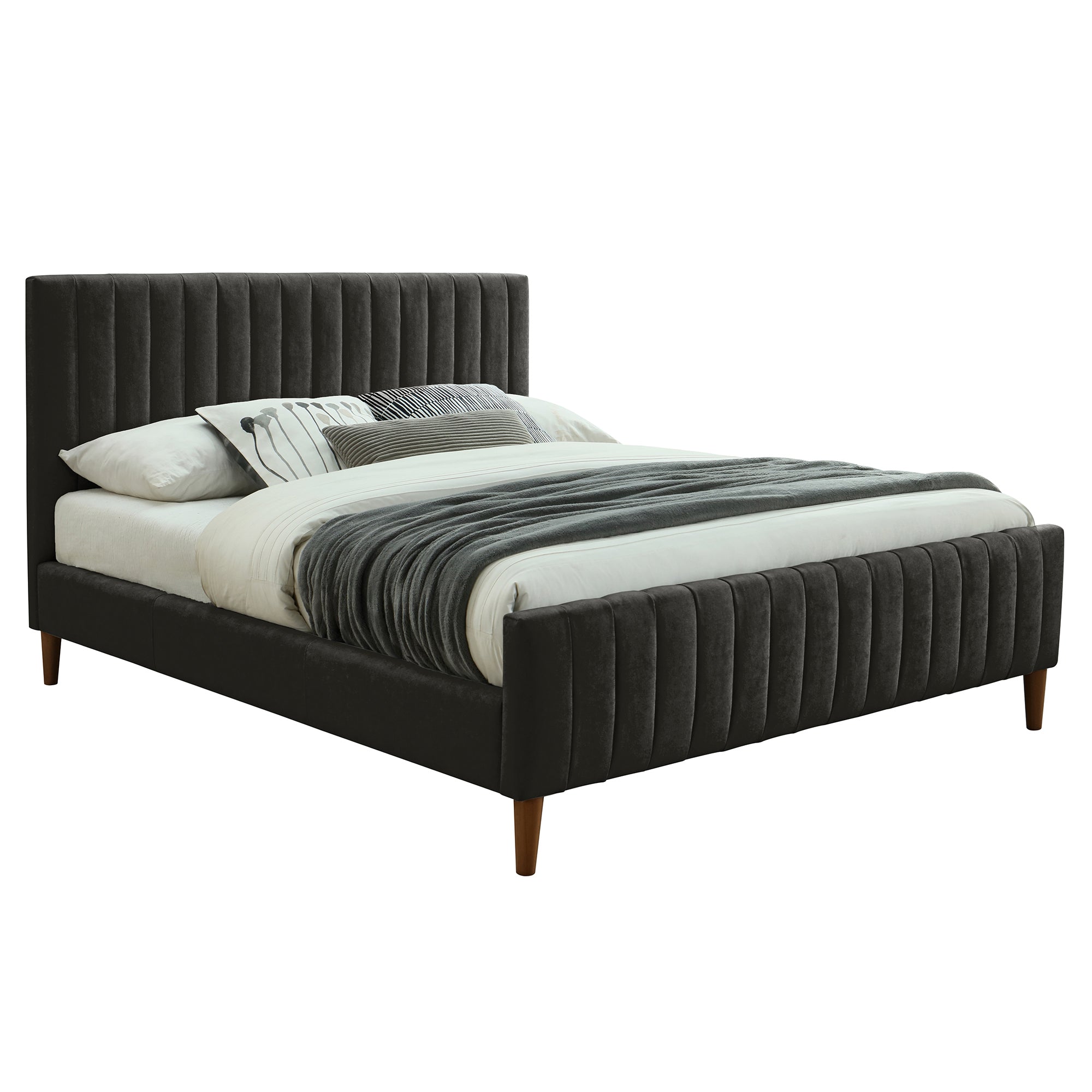 HANNAH-60'' PLATFORM BED-CHARCOAL