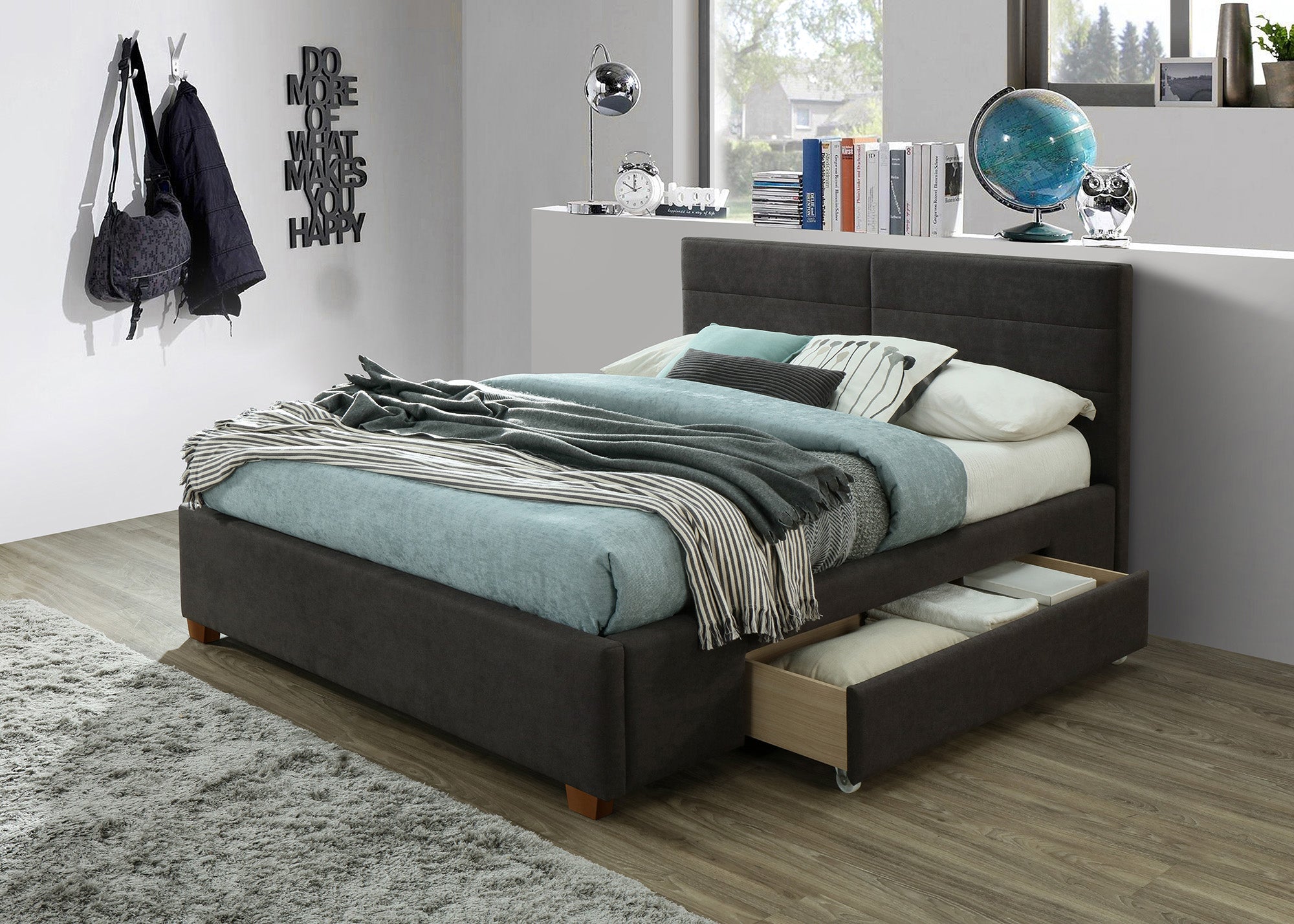 EMILIO-60'' PLATFORM BED-CHARCOAL