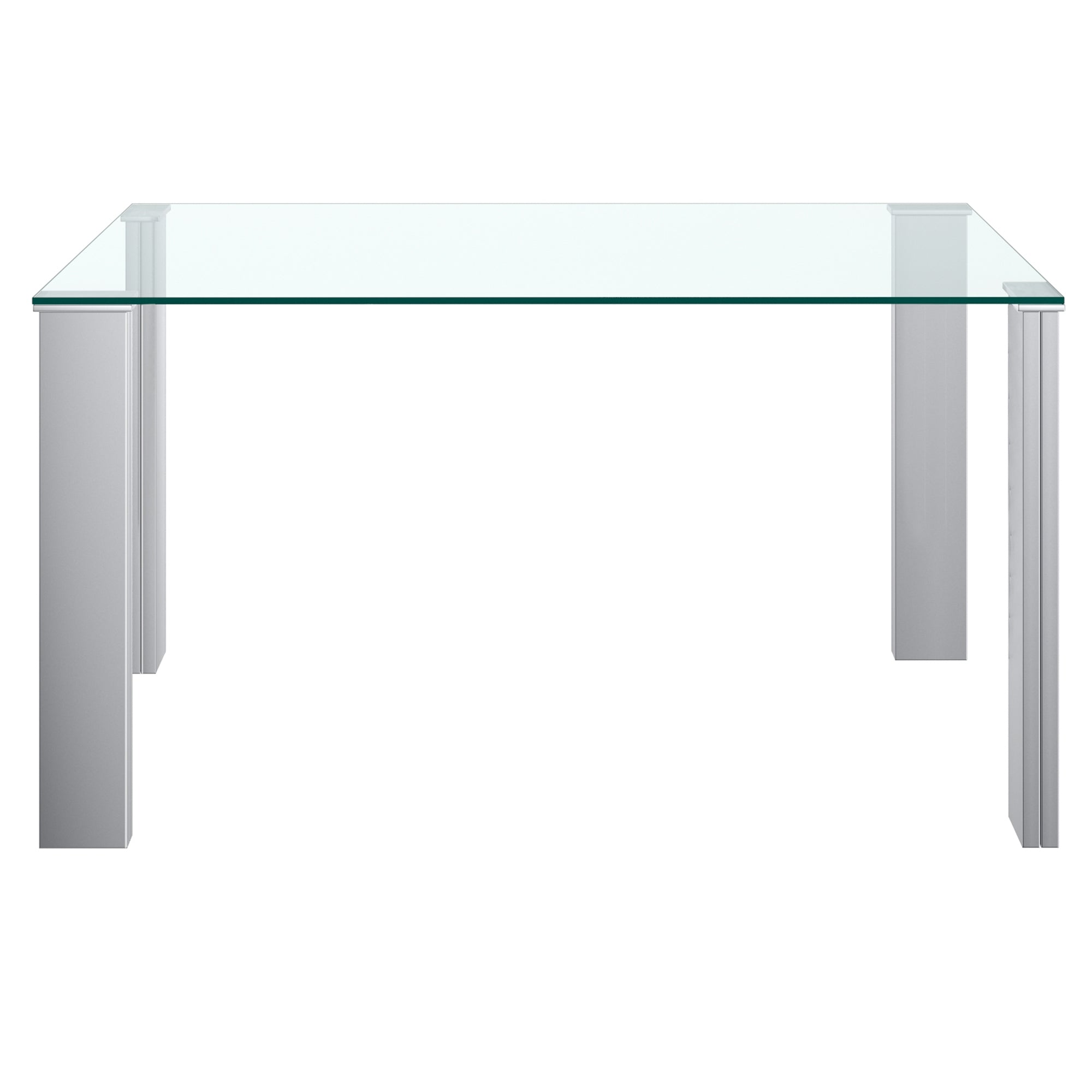 FRANKFURT 55" DINING TABLE-STAINLESS STEEL & GLASS