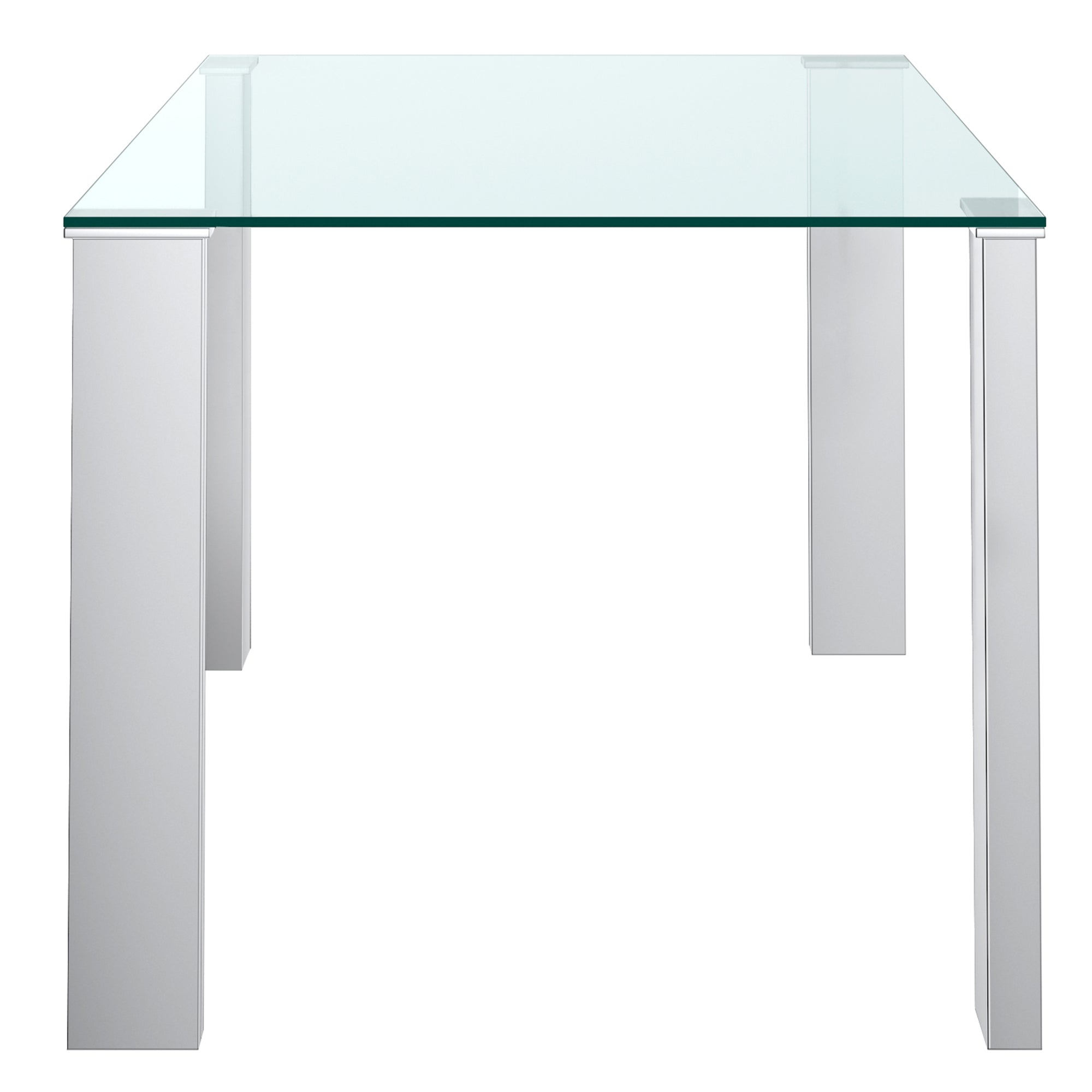 FRANKFURT 55" DINING TABLE-STAINLESS STEEL & GLASS