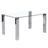 FRANKFURT 55" DINING TABLE-STAINLESS STEEL & GLASS