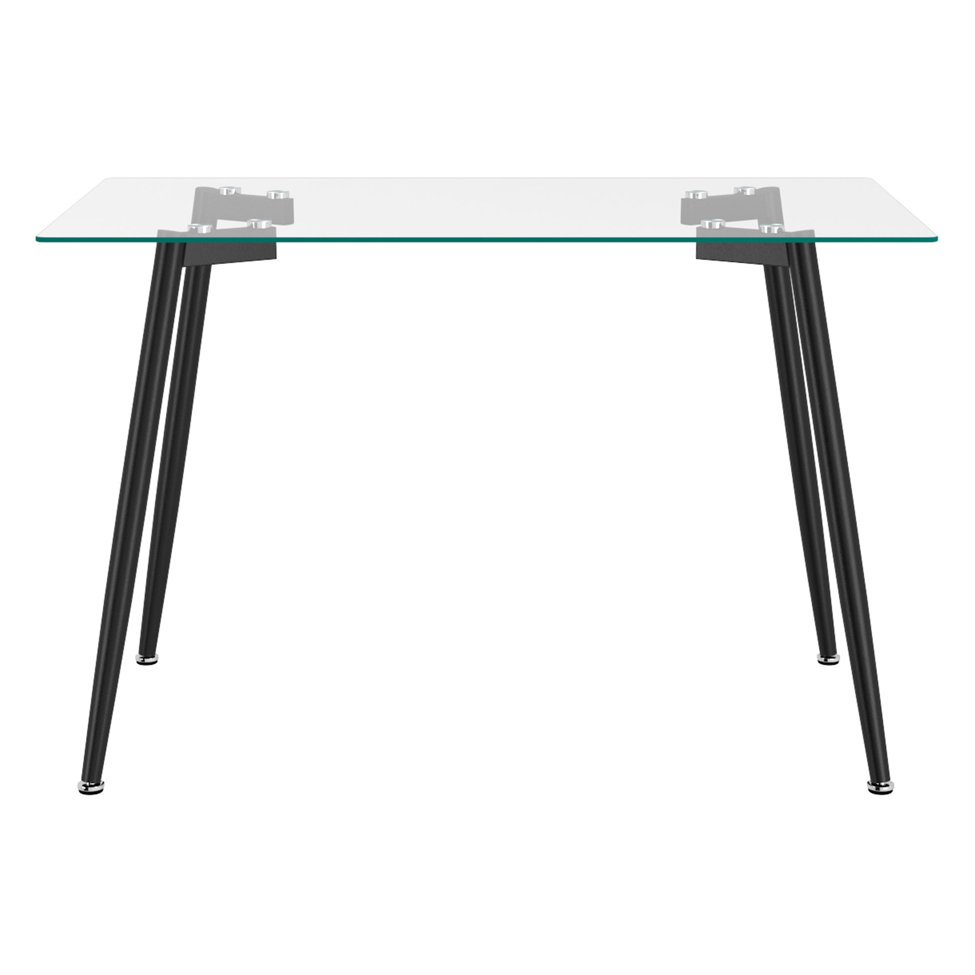 ABBOT- 48" DINING TABLE-CLEAR GLASS / BLACK