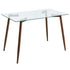 ABBOT 48" CLEAR GLASS DINING TABLE-WALNUT