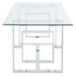 EROS-71" DINING TABLE-SILVER & GLASS