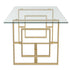 EROS- 71" DINING TABLE-GOLD & GLASS