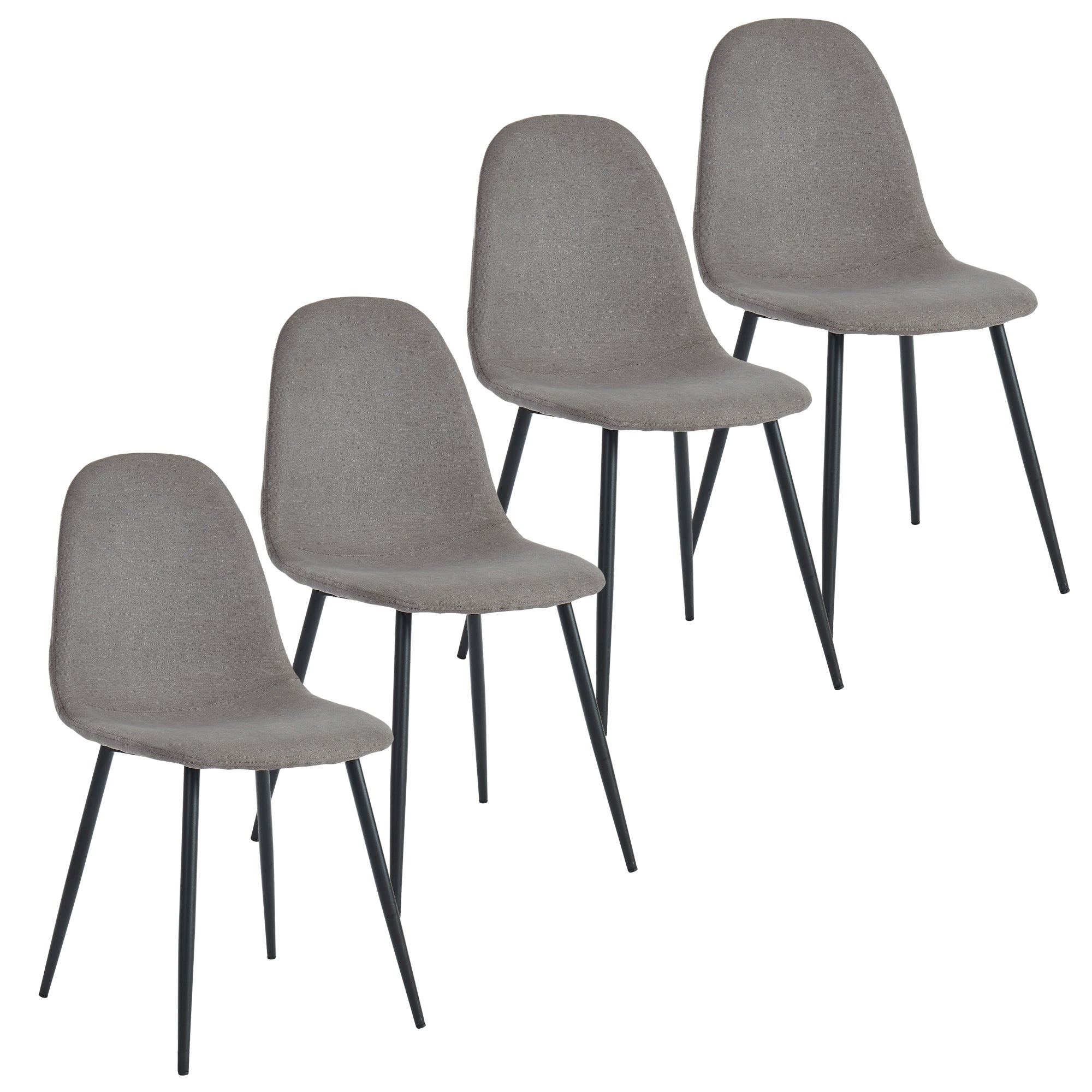 OLLY-SIDE CHAIR-GREY   4 Pcs