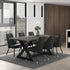 ZAX 78" DINING TABLE / SILVANO GREY CHAIRS -7PC DINING SET