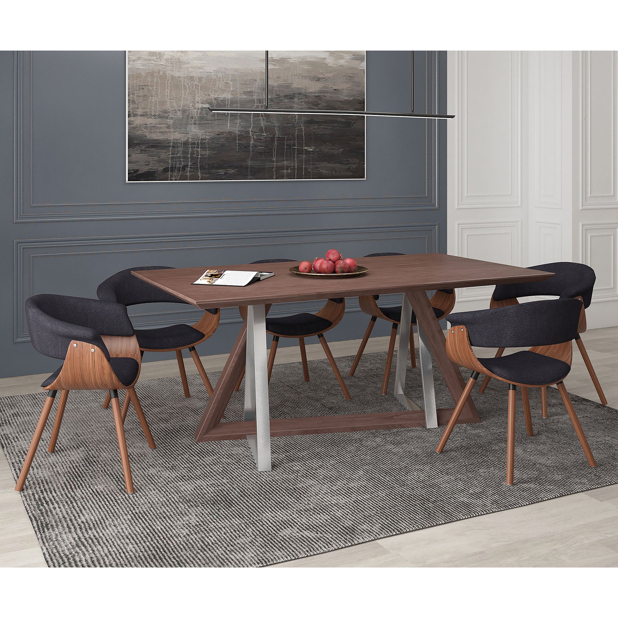DRAKE 71" DINING TABLE / HOLT CHAIRS - 7PC DINING SET