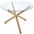 CARMILLA 40" ROUND GLASS TABLE WITH GREY CHAIRS - 5PC DINING  SET