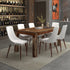 KRISH - 70" DINING TABLE- SOLID WOOD / CORA WHITE CHAIRS - 7PC DINING SET