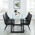 FRANCO 55" BLACK & GLASS DINING TABLE / SILVANO GREY CHAIRS - 5PC DINING SET