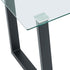 FRANCO 55" BLACK & GLASS DINING TABLE / OLLY GREY CHAIRS - 5PC DINING SET