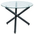 SUZETTE-DINING TABLE, 40"dia-BLACK / HUDSON BLACK CHAIRS-5PC DINING SET