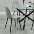 SUZETTE-DINING TABLE, 40"dia-BLACK / OLLY GREY CHAIRS-5PC DINING SET