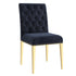 EROS 71" GOLD & GLASS TABLE / AZUL BLACK CHAIRS - 5PC DINING SET