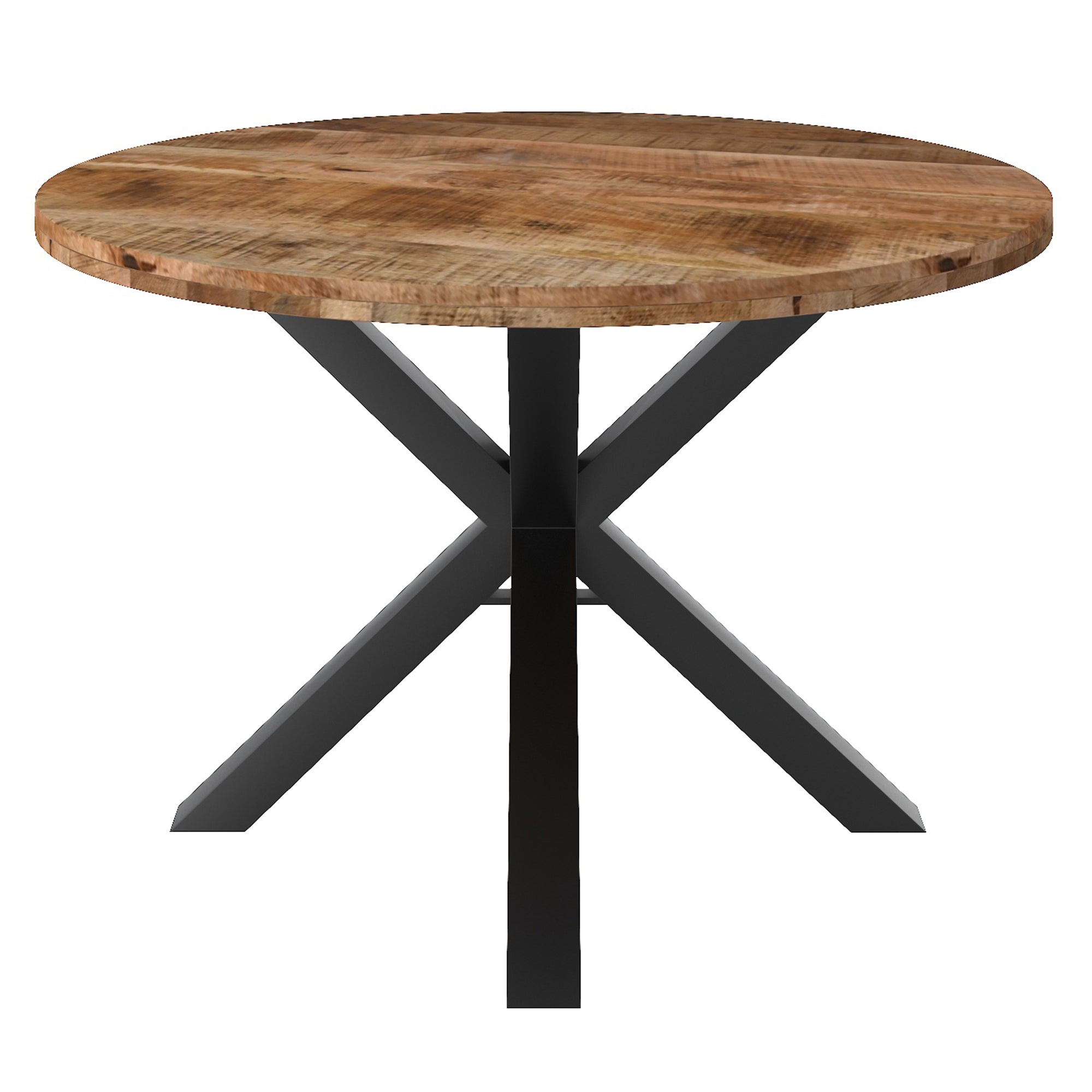ARHAN NATURAL TABLE / HUDSON BLACK CHAIR - 5PC DINING SET