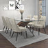 VENETA 71" GLASS & WALNUT TABLE / SILVANO GREY-7PC DINING SET