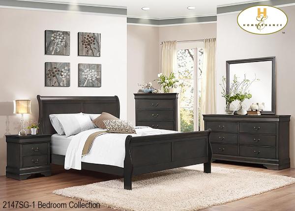 6 Piece Bedroom Set - Grey  MZ 2147