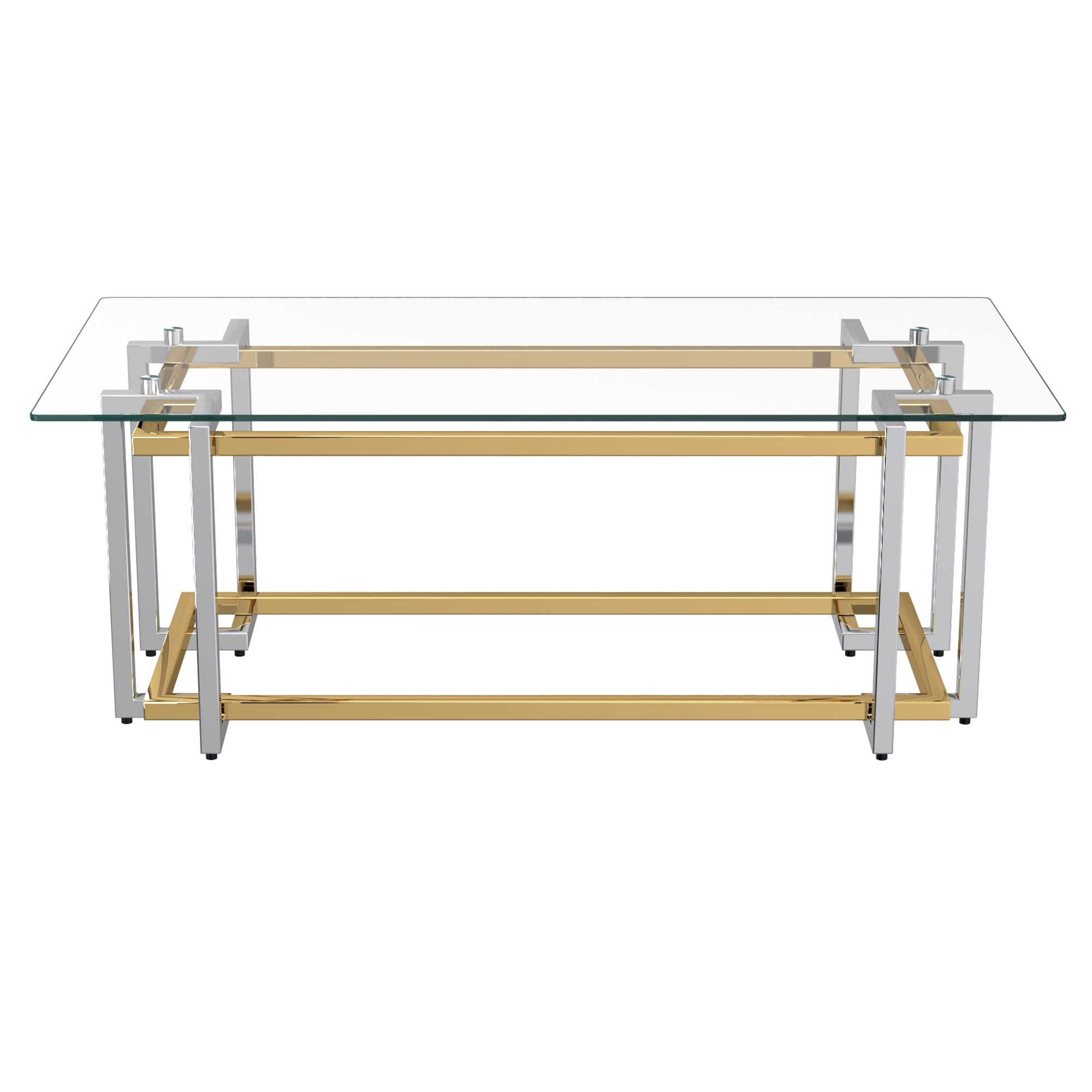 FLORINA-RECT COFFEE TABLE-SILVER/GOLD