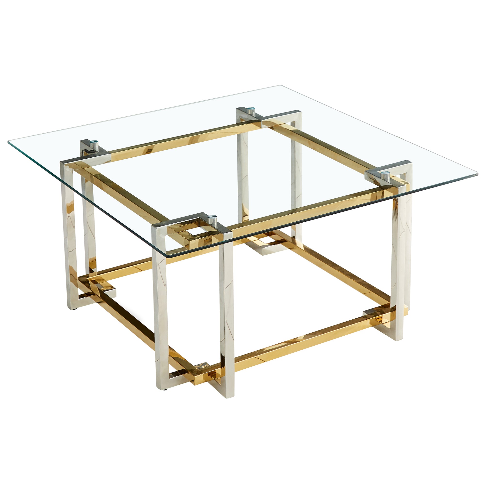 FLORINA-SQ COFFEE TABLE-SILVER/GOLD