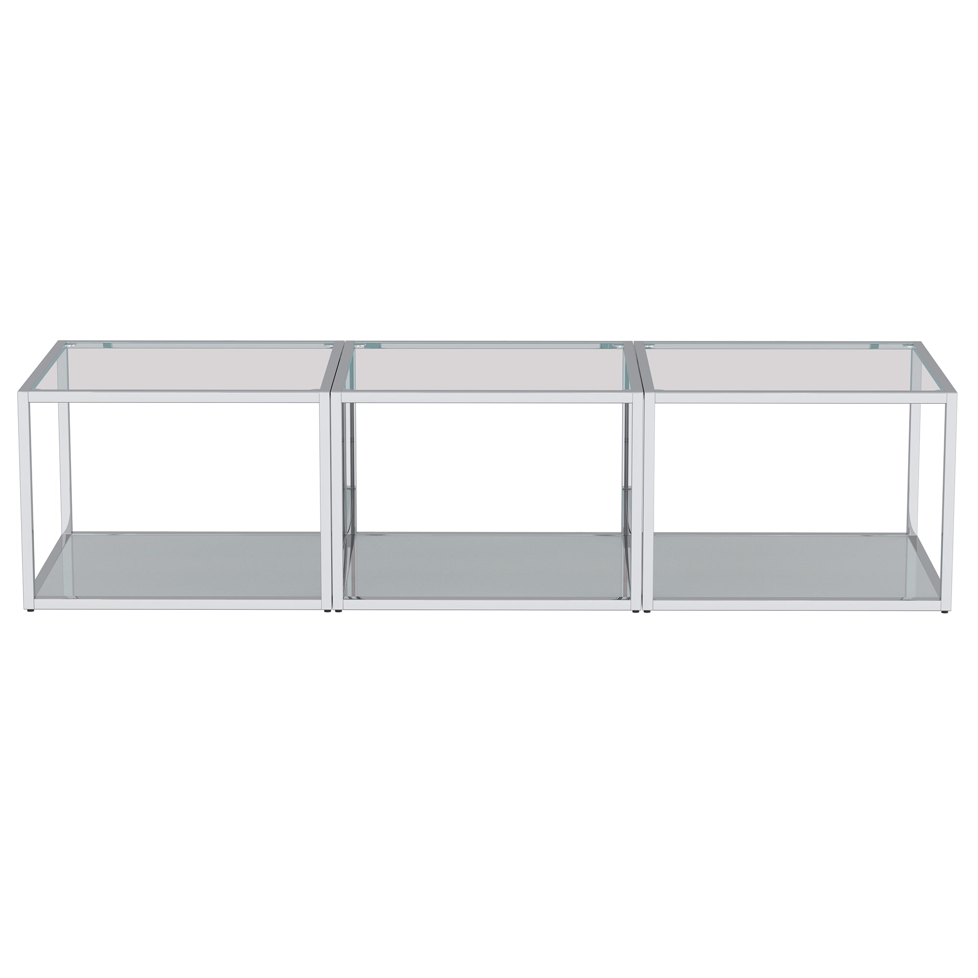 CASINI-3PC COFFEE TABLE SMALL-SILVER