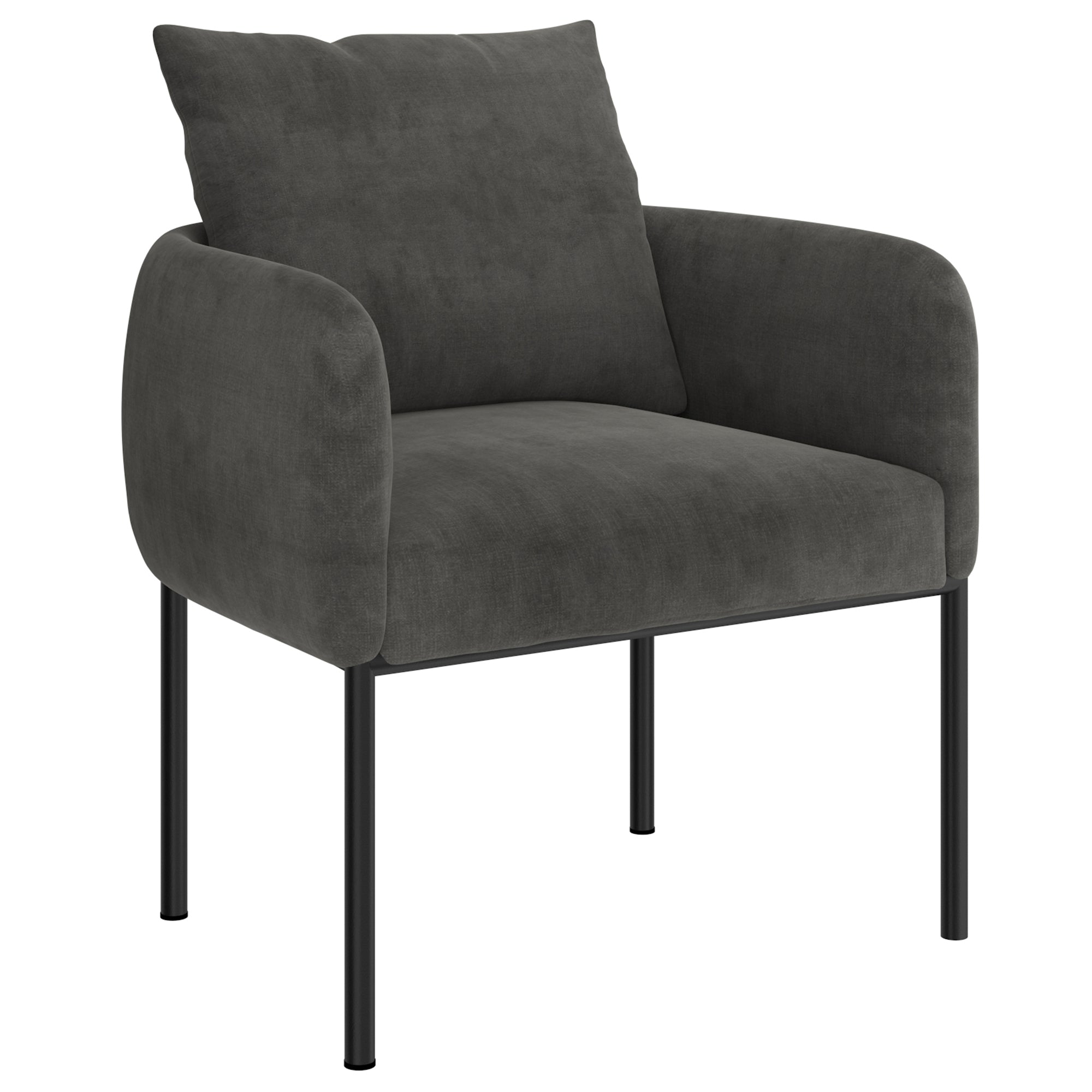 PETRIE-ACCENT CHAIR-CHARCOAL/BK LEG